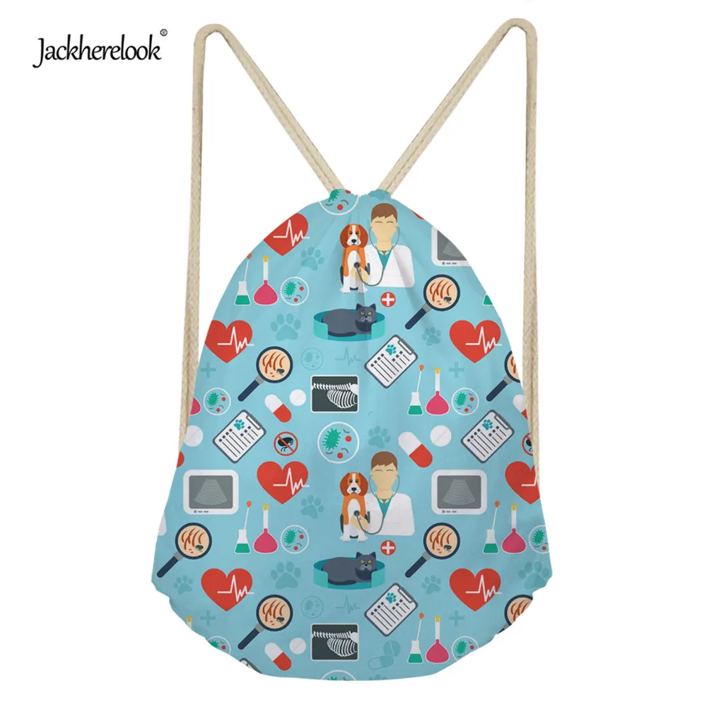 Jackherelook Women s Surgeon Nurse Drawstring Bags 3D Vet Veterinary Small Girls Casual Yoga Beach Shoulder