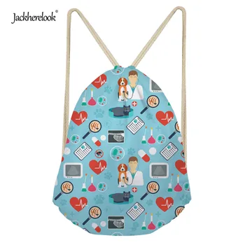 

Jackherelook Women's Surgeon Nurse Drawstring Bags 3D Vet/Veterinary Small Girls Casual Yoga Beach Shoulder Bags Backpack Purse