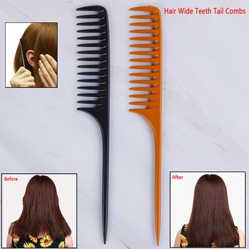 

1 Pc Professional Tip Tail Comb For Salon Barber Section Hair Brush Hairdressing Tool DIY Hair Wide Teeth Combs 2 Colors New