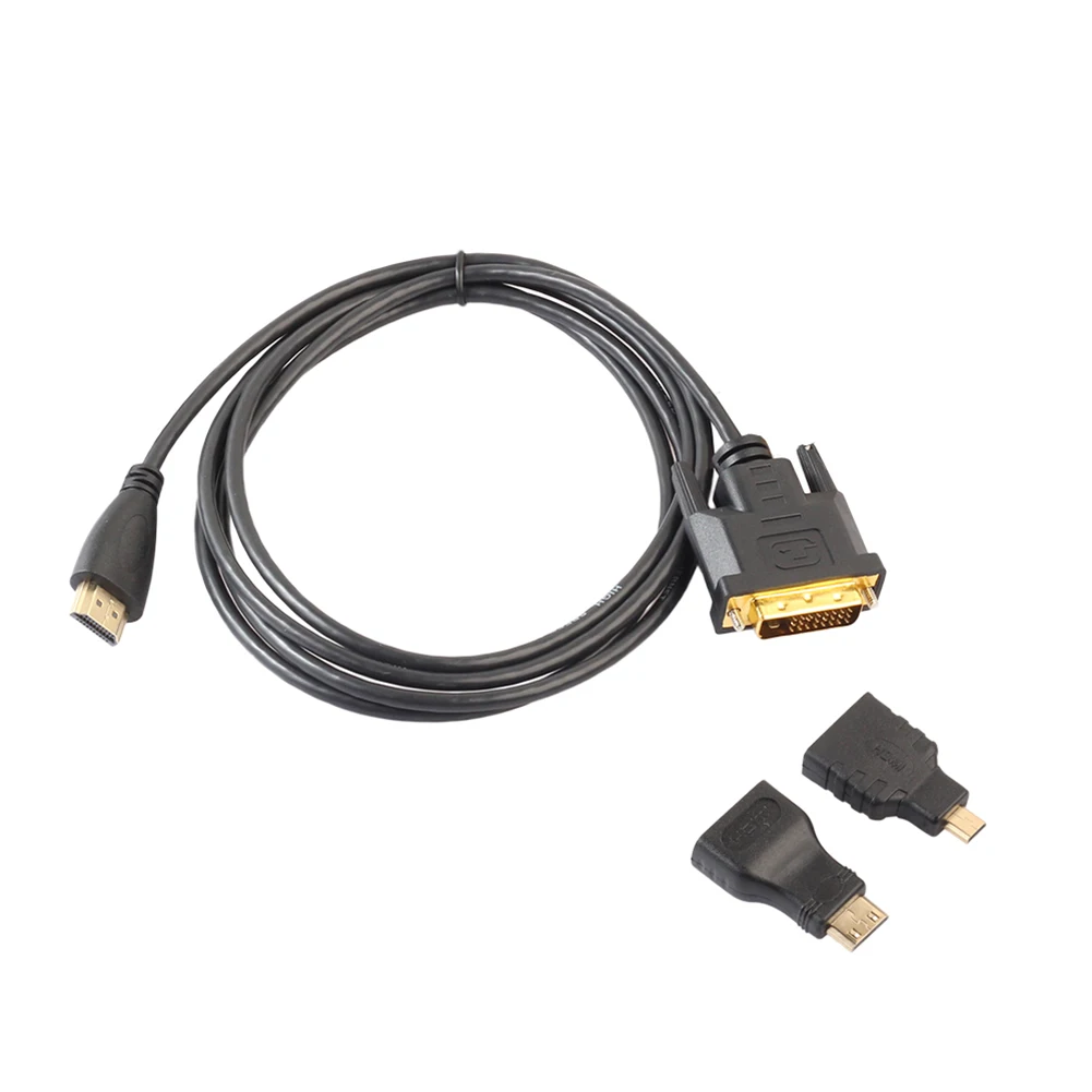 1 м/1,8 м/3 м/5 м HDMI к DVI m/m Мужской монитор для мужчин кабель дисплея с микро HDMI мини-конвертер HDMI