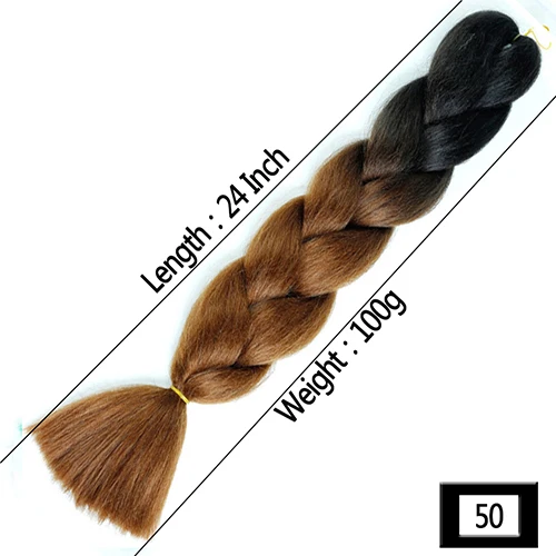 DIFEI Ombre три тона цветные синтетические вязанные косы прическа 100 г/упак. огромные косички волос - Цвет: #17