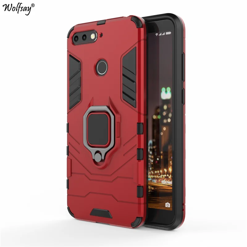 Чехол Wolfsay для Huawei Y6 2018 чехол Prime автомобильный держатель армированные Чехлы