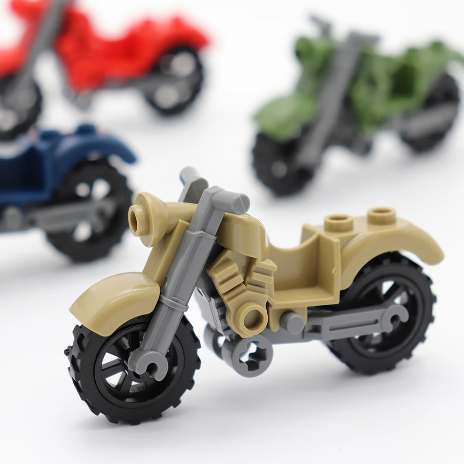 

4 Color Racing Motorcycle Model Military Vehicles Parts Compatible legoed City SWAT Police Figures DIY Building Blocks Kids Toys