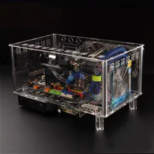 QDIY PC-D779X Colorful Horizontal ATX Acrylic Transparent Desktop PC Water Cooling Computer Case