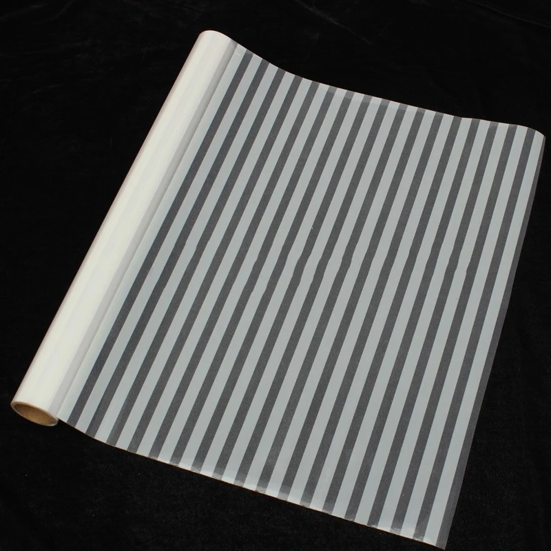 PVC 45x150cm Waterproof Privacy Frosted Glass Window Film Striped Sticker Home