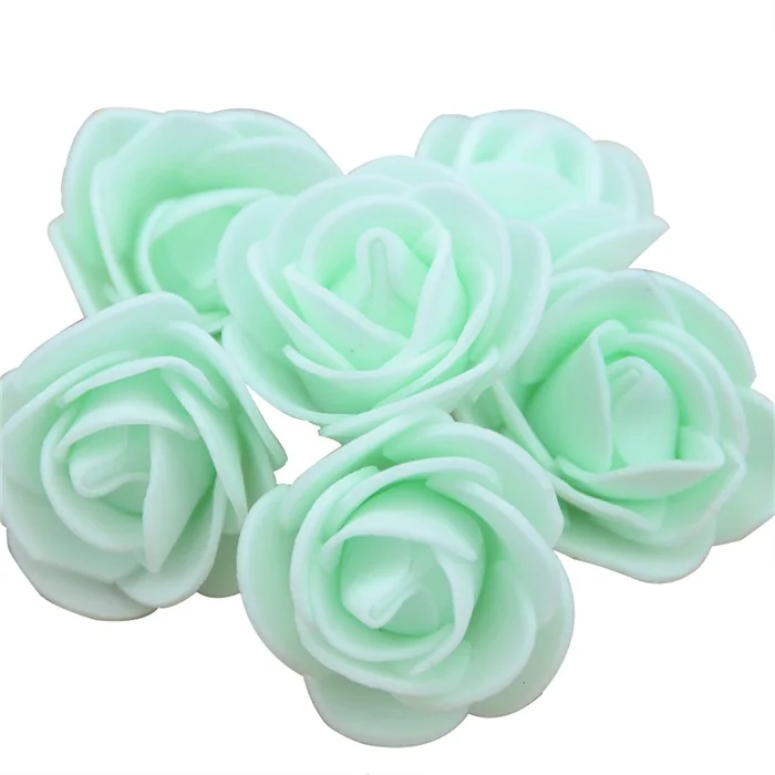 100 шт 3,5 см искусственные поролоновые головки роз цветок для DIY ВЕНОК домашнее свадебное украшение дешевые поддельные цветы аксессуары ручной работы - Цвет: Fluorescent green
