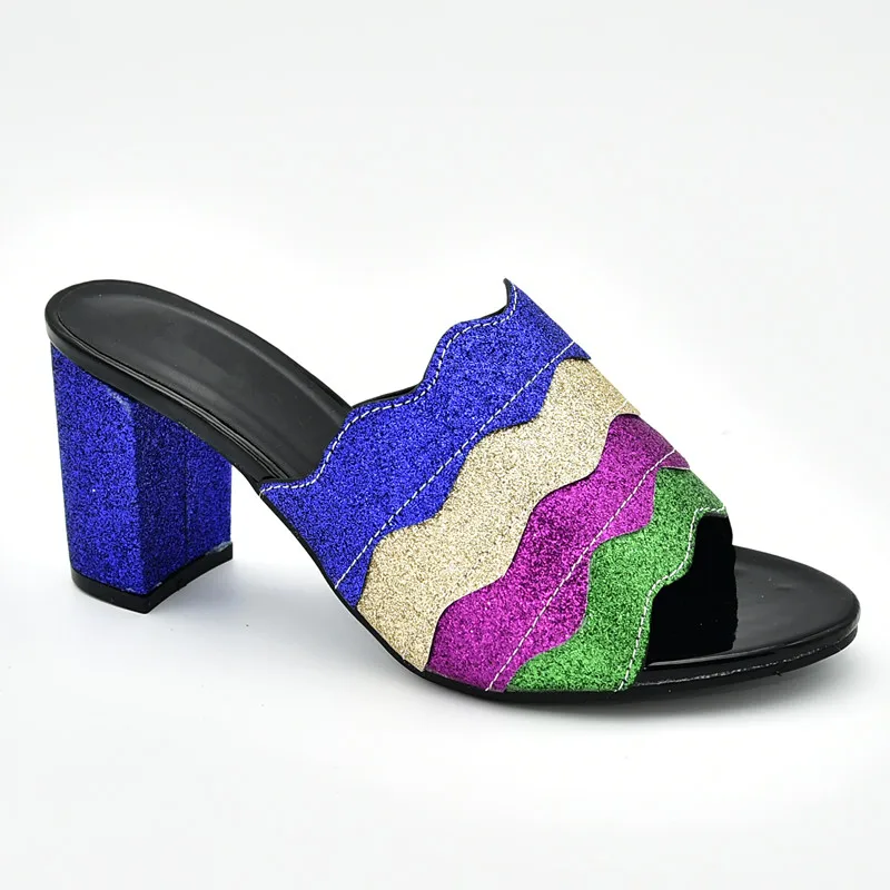 Новое поступление; женские свадебные туфли-лодочки со стразами; дизайнерская Роскошная обувь со стразами; женские элегантные туфли-лодочки без застежки; - Цвет: Синий