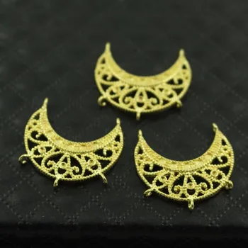 

Retro Filigree Flower Charms Pendants Connectors Jewelry Findings Brass Metal Die Casting DIY Making Accessories