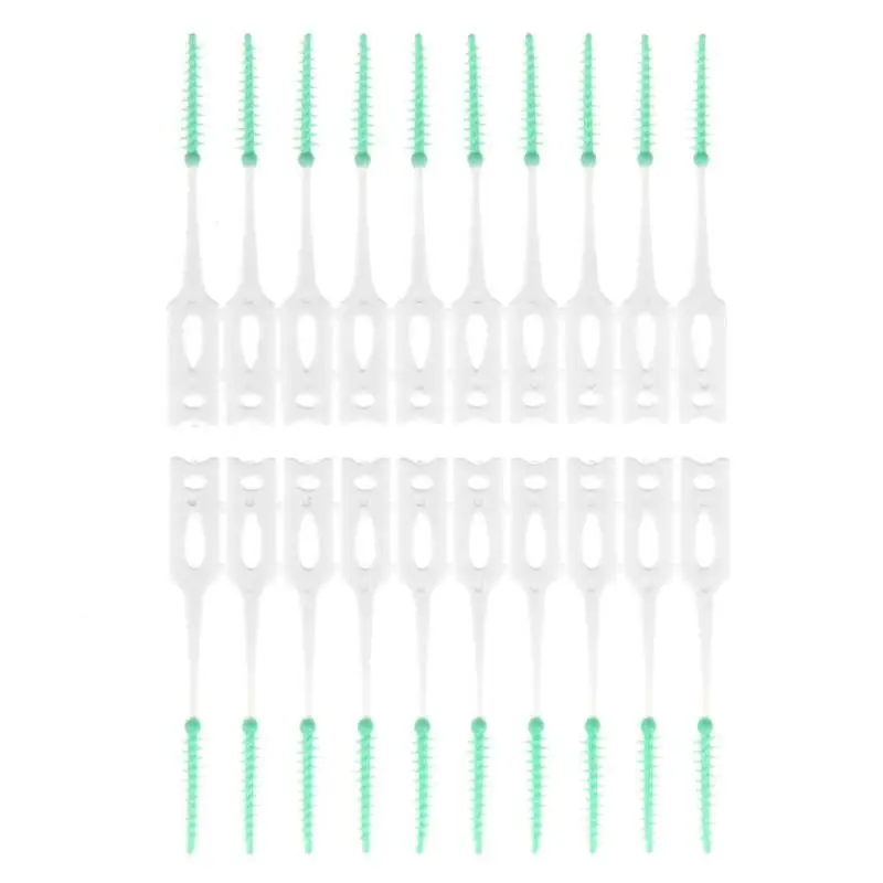 20pcs Soft Silicone Interdental Floss Brushes Tooth Cleaner Oral Care Soft Plastic Interdental Brush Toothpick Healthy Tool