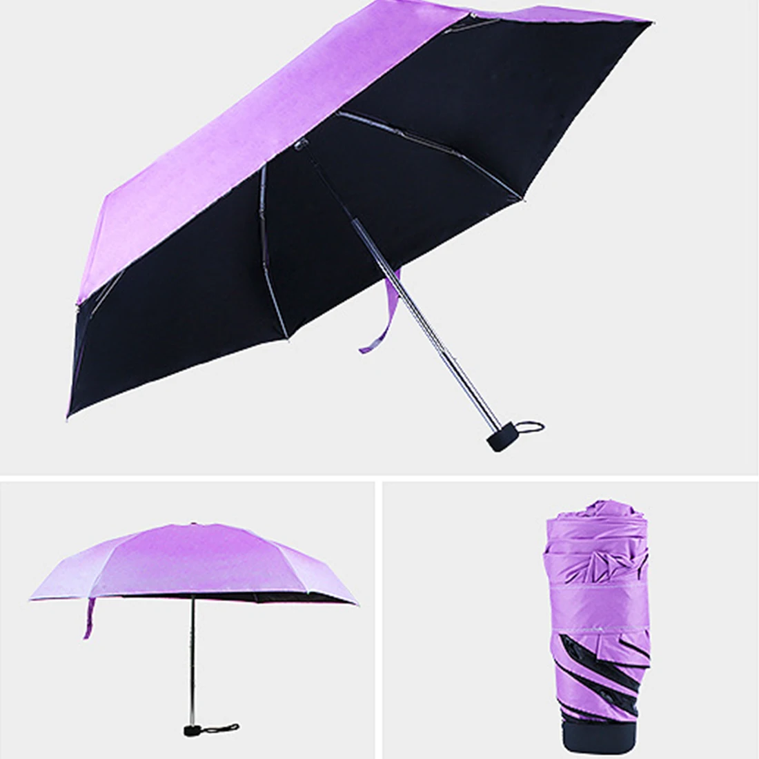 Mini Pocket Umbrella Women Sunny and Rainy Mini Folding Umbrellas 200g