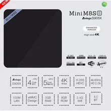 Mini M8S II Smart TV Box Set-top Box 4 K Amlogic S905X Quad Core Android 6.0 2.4 GHz WiFi 1/2 GB RAM 8 GB Media Player