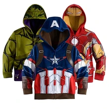 The Avengers 3-8yrs Boy’s Fashion Jacket & Coat,Baby Boy’s Thor Cosplay Outerwear Kids Captain America Jackets Girls Hoodies