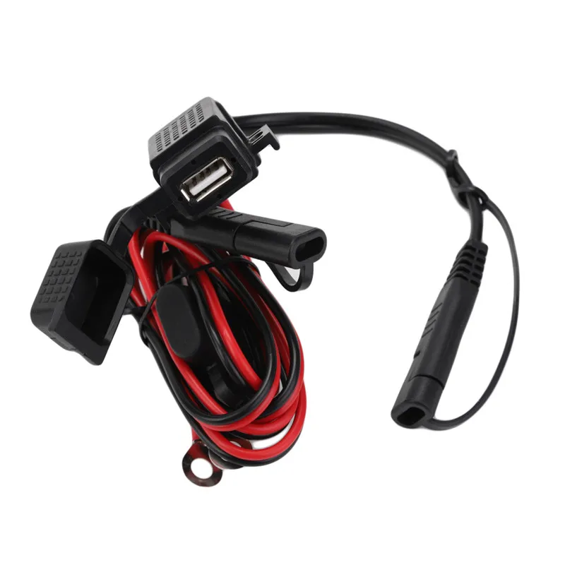Sale SAE To USB Cable Adapter Quick 2.1A Port With Inline Fuse Waterproof USB Charger For Motorcycle Cellphone Tablet GPS 1