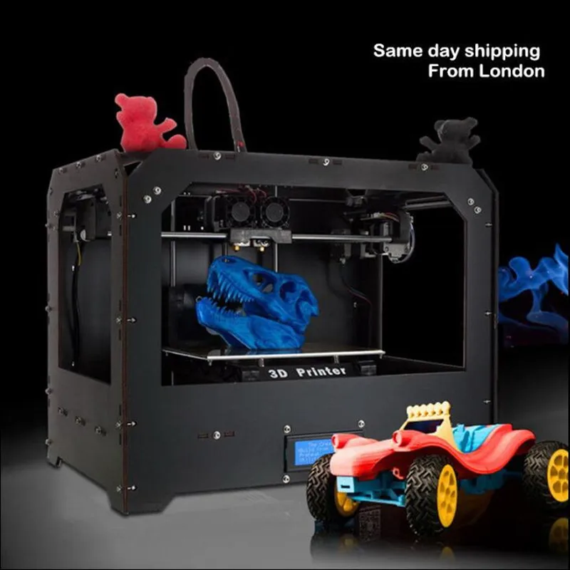 

zrprinting Desktop 3D Printer Optimized MK8 Dual Extruder - High Precision - ABS/PLA