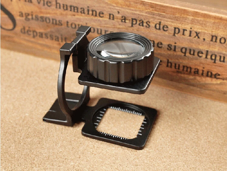 

Density mirror 20X foldable magnifier shine cloth dual lens look outlets textiles magnifier