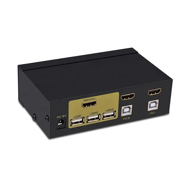  HDMI switch KVM Switch 2 Port without hdmi Cables PC Monitor Keyboard Mouse Switcher Supports Auto 