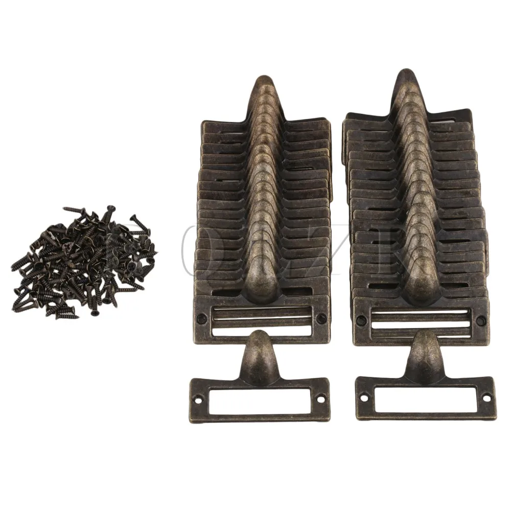 100pcs BQLZR Antique Bronze Cabinet Drawer Case Box Label Pull Handle Zinc Alloy 100pcs BQLZR Antique Bronze Cabinet Drawer Case Box Label Pull Handle Zinc Alloy