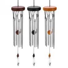 Металлические трубы висит Wind Chime колокол Craft Орнамент Крытый открытый домашнего двор Декор Алюминий, черный, коричневый, деревянный