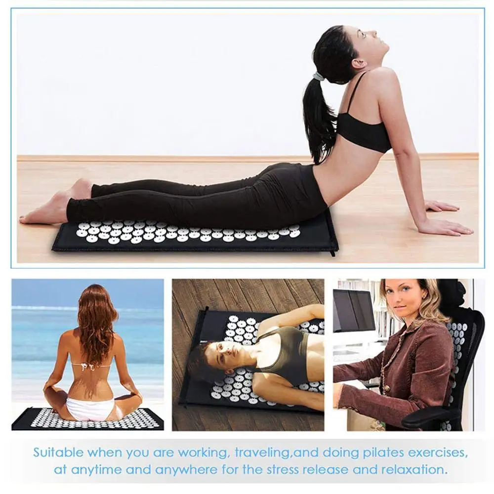 Набор из 3 шт. колючая подушка для акупрессуры, коврик для кровати, коврик для йоги, акупунктурный массаж, повязка на голову/спину/шею, облегчение боли