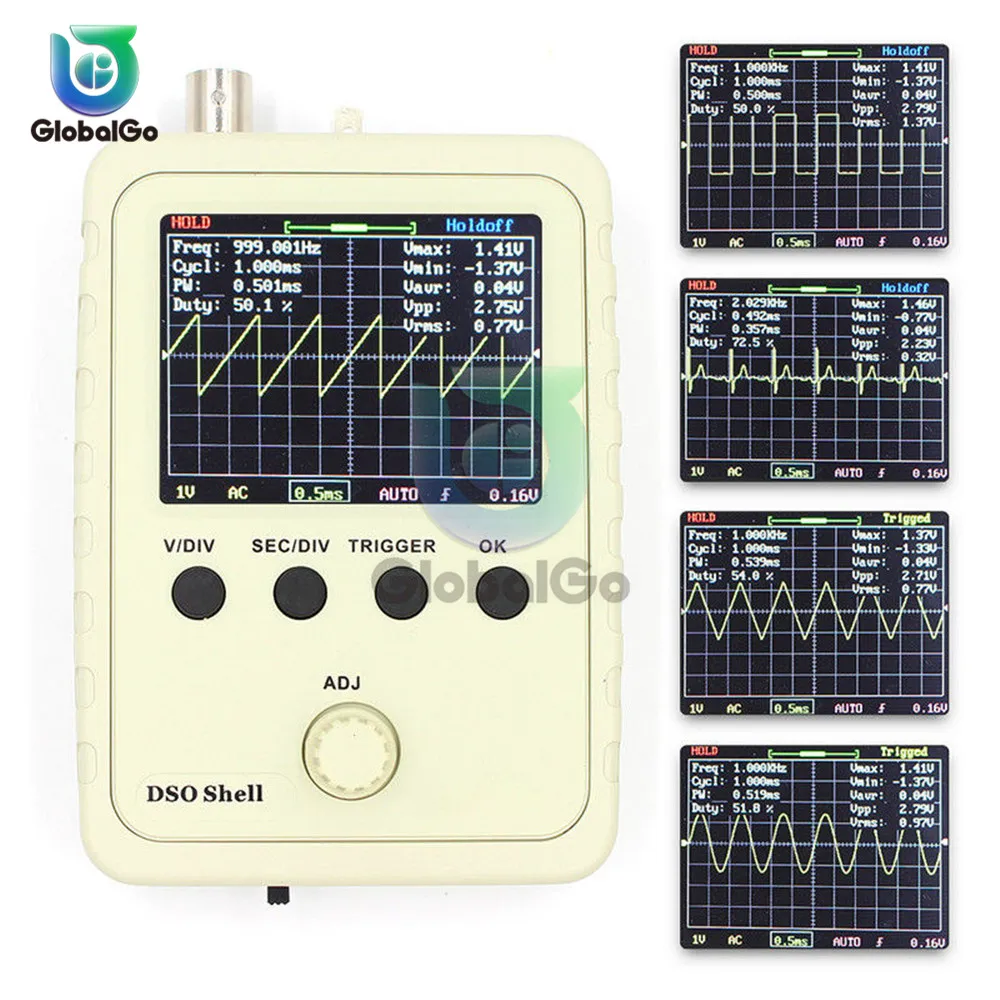 

2.4" DSO150 Digital Oscilloscope with Protection Box Shell Case Cover TFT Probe Allicator Chip for Arduino Oscilloscope DIY Kit