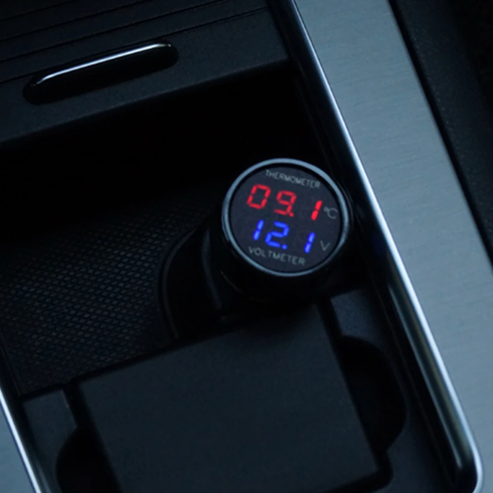 USB Автомобильное зарядное устройство синий + красный дисплей для 12 В/24 В