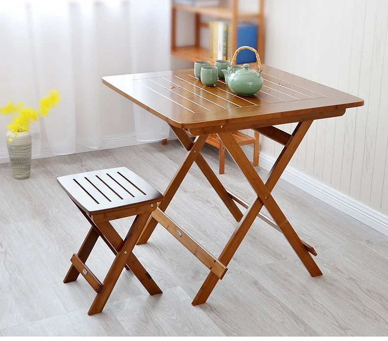 Bamboo Furniture Dining Table Square 80cm Outdoor/Indoor Garden Table Legs Foldable Portable Folding Dining Table Bamboo Wood Bamboo Furniture Dining Table Square 80cm Outdoor/Indoor Garden Table Legs Foldable Portable Folding Dining Table Bamboo Wood