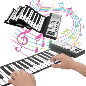

Portable Flexible Digital Keyboard Piano 61 Keys 128 Tones Rhythms Electronic Roll Up Piano Toys DX88