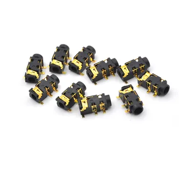 

10pcs/lot Female Audio Connector 5 Pin SMT SMD Headphone Jack Socket PJ-327A Gold-Plated Patch SMD Audio Earphones Socket 3.5mm