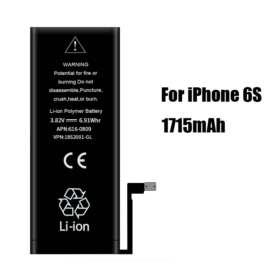 PINZHENG аккумулятор большой емкости для iPhone 6 6S 4 сменный аккумулятор 0 цикл батарея для iPhone 6 6S с набором инструментов - Цвет: 1715mAh For i6S