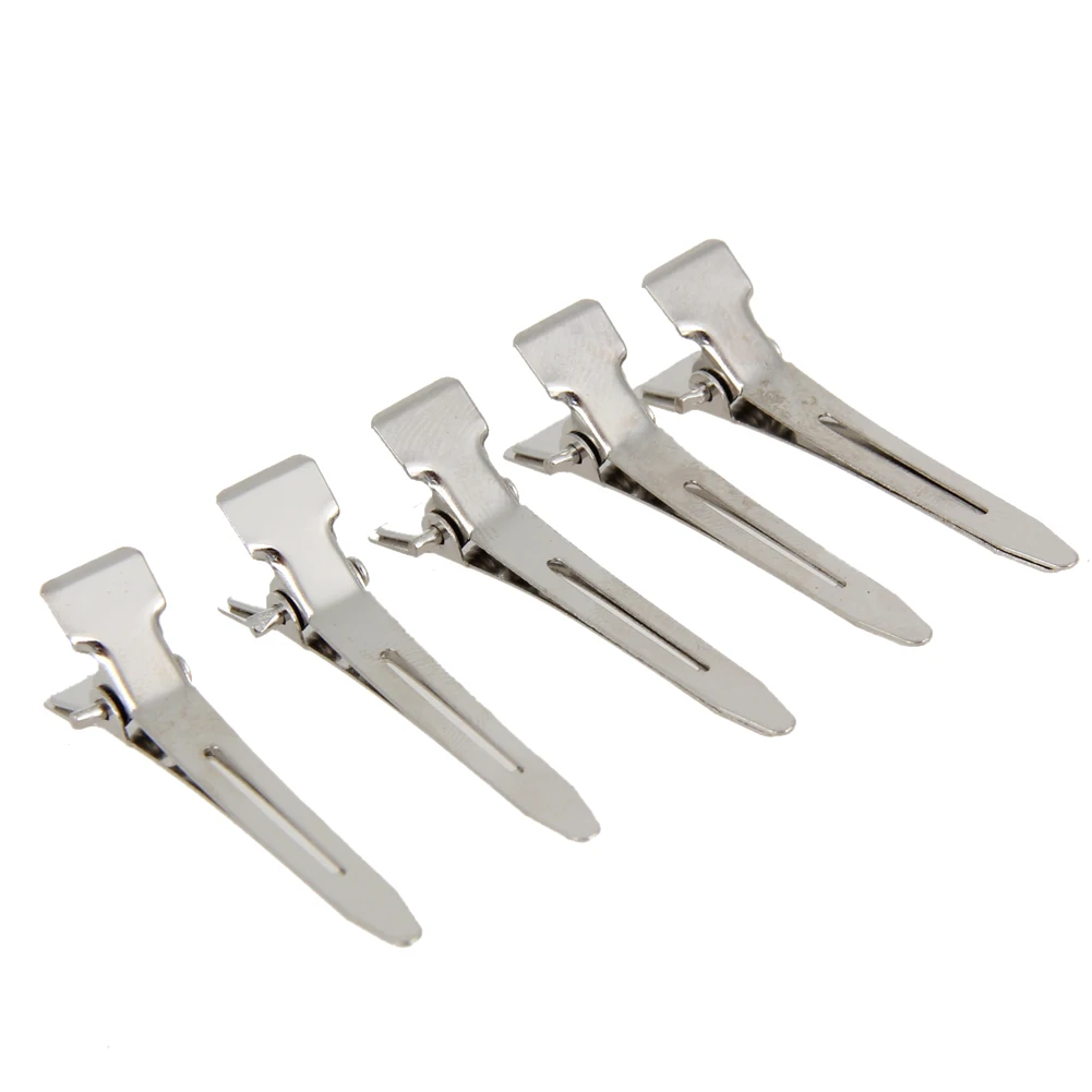 70pcs silver flat metal single prong hair clips hair stainless steel
