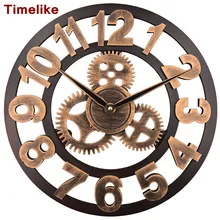 2018 Art Large Gear font b Wall b font font b Clock b font Handmade 3D