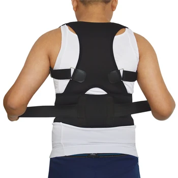 

New Unisex Adjustable Back Brace Posture Corrector Brace Orthopedic Back Shoulder Lumbar Support Belt for Men Women Black Corset
