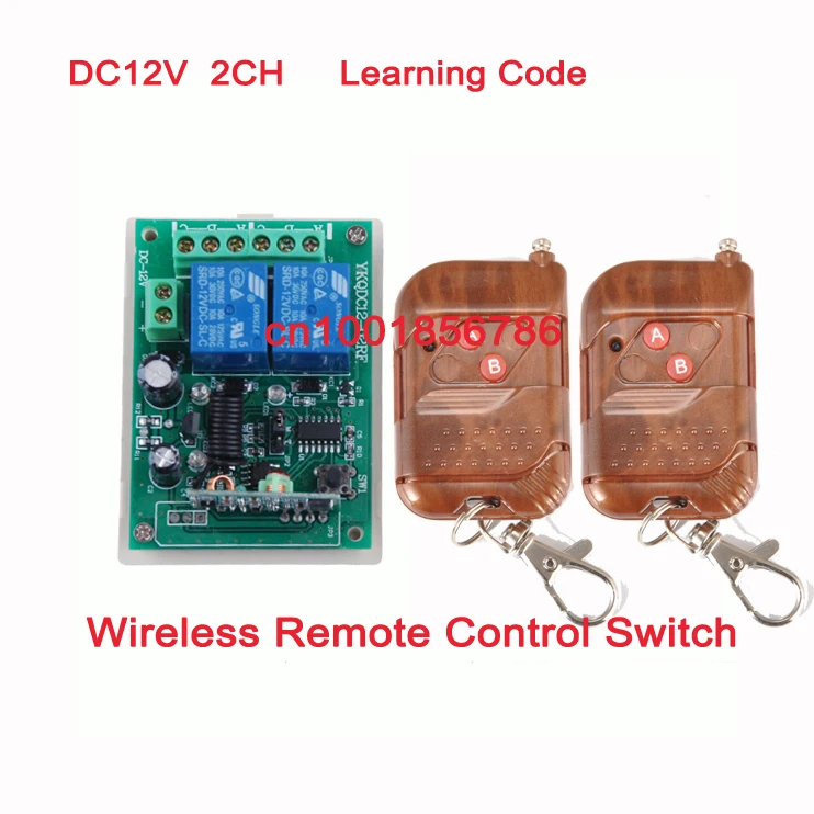 

315/433MHZ 12V 2CH Transmitter Receiver RF wireless remote control switch Learning Code Momentary Toggle Latched Relay