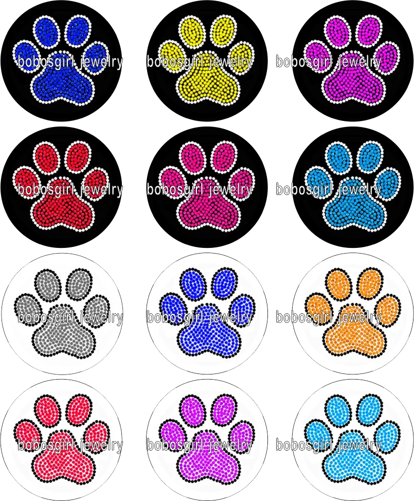 

DOG glass snap buttonphoto Round cabochon flat back Gl391