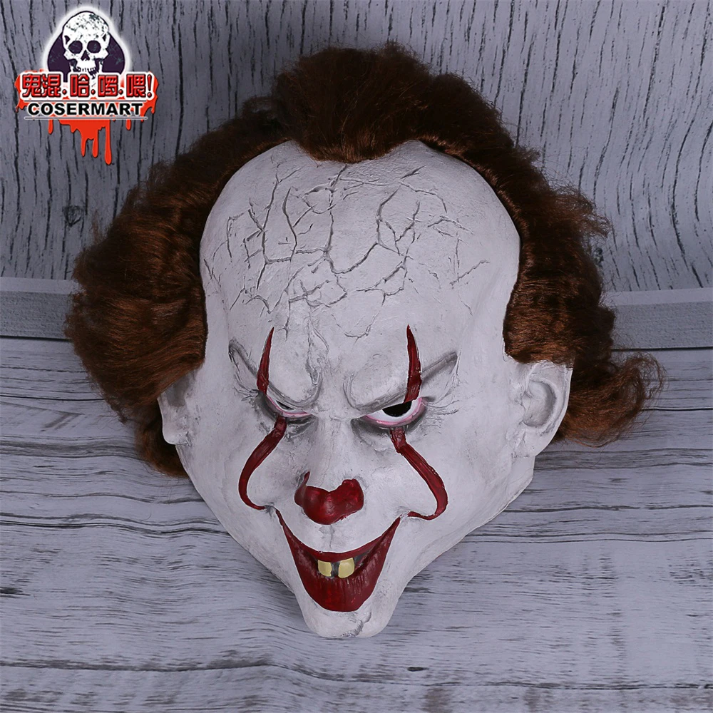 2017 Movie Stephen King's It mask Joker Mask Tim Curry Horrible Mask Cosplay Halloween Party (4)