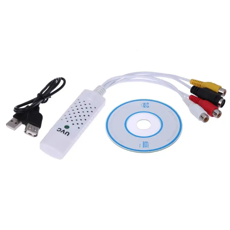 

USB2.0 Video TV Tuner DVD Audio Capture Card Converer Adapter for Computer CCTV Camera Win7/8 White