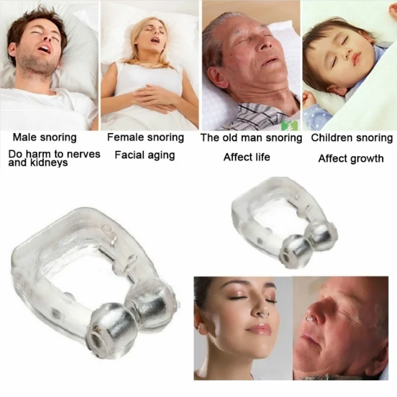 

HOT 1pc Magnets Silicone Snore Fast Nose Clip Silicone Anti Aid Snore Stopper Nose Clip Device