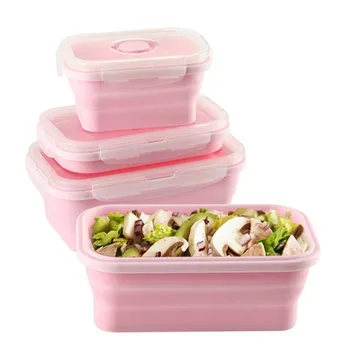 

3pcs/Set Collapsible Silicone Lunch Box Food Fruit Storage Container Portable Bento Box Safe Kitchen Microwave School Lunchbox