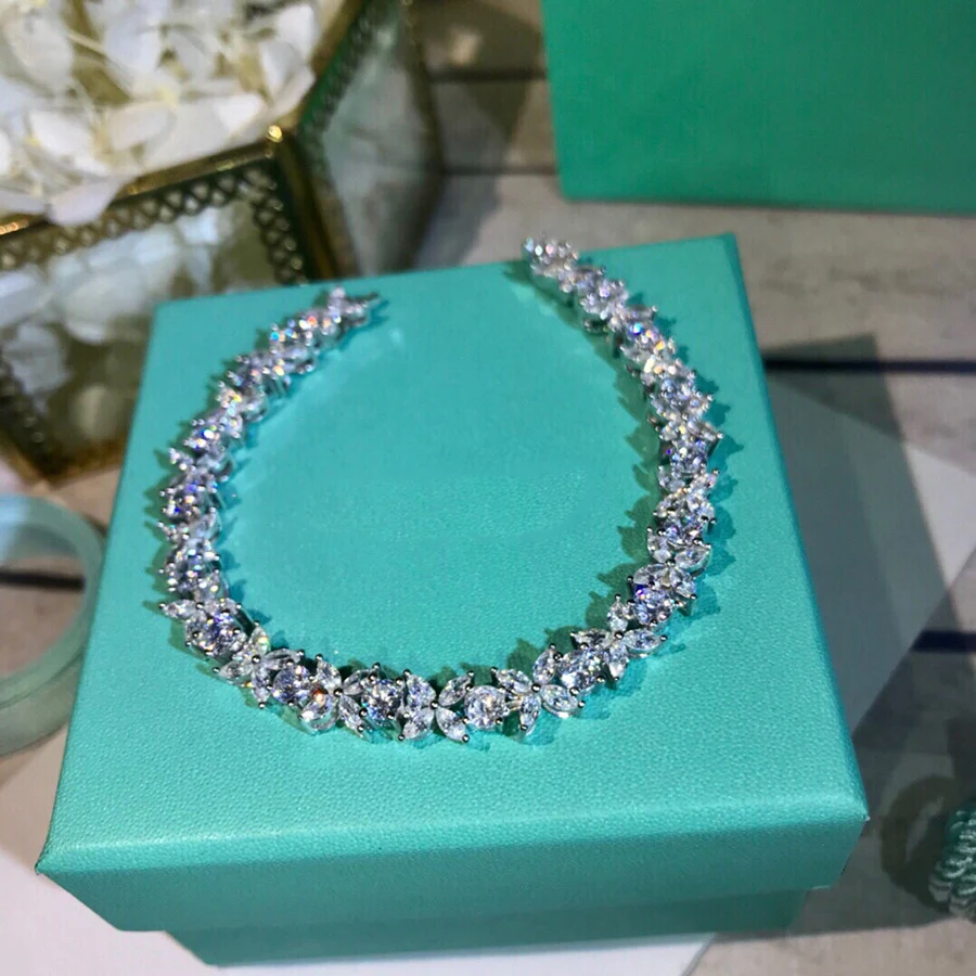 

Fashion Classic Brand Clover Bracelet Luxury Real 925 Sterling Silver Jewelry For Women Wedding Party Daily High Quality Bijoux