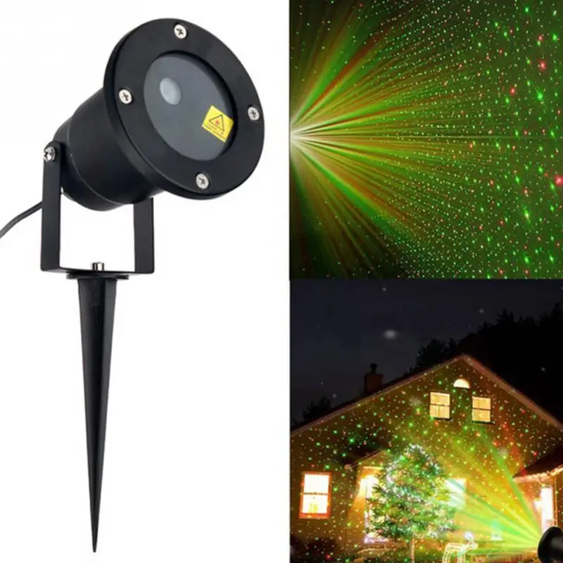 

US/EU/UK/AU Plug Outdoor Waterproof Moving Projector LED Red Green light Light Stage Light for garden villa activities Christmas