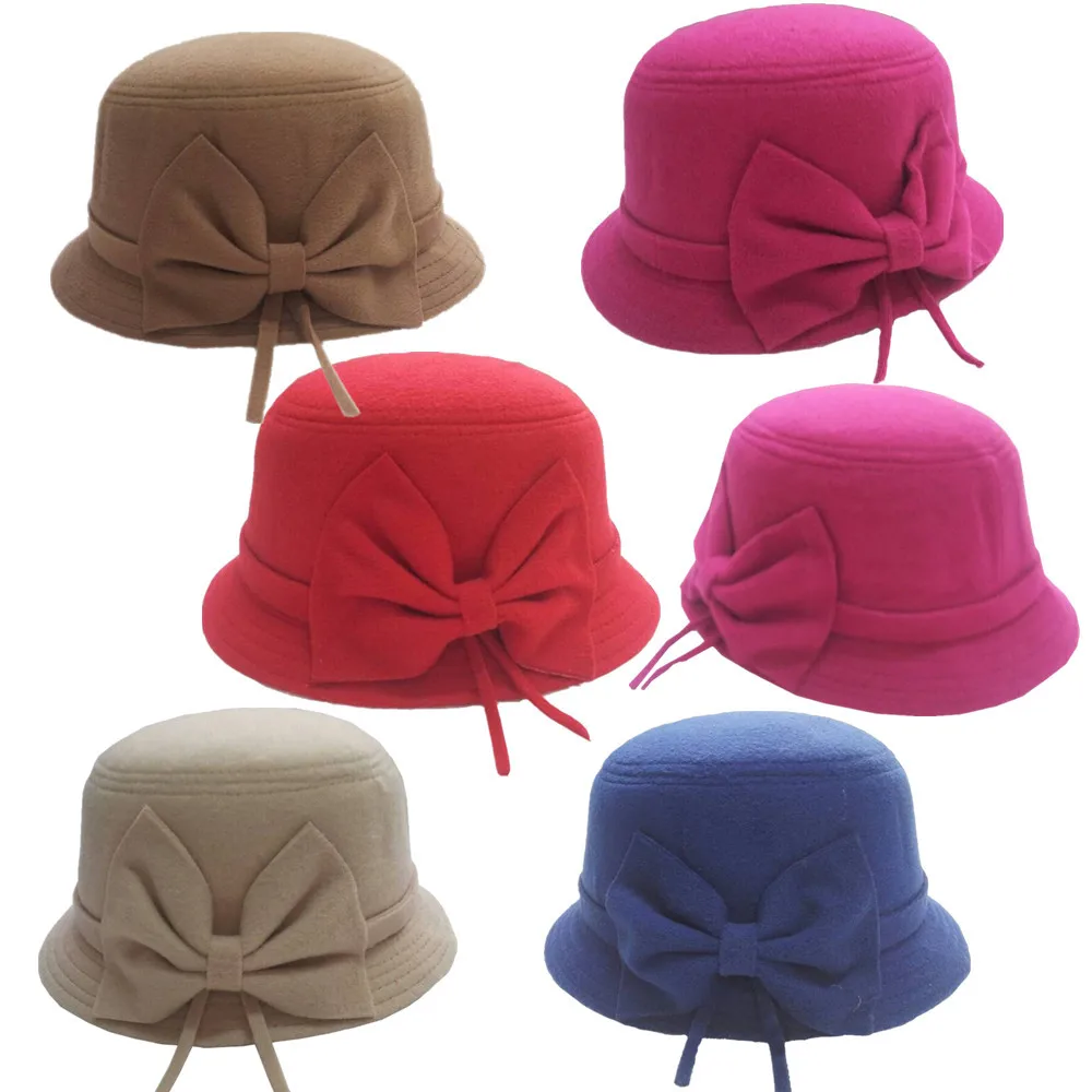 Autumn Winter Soft warm Casual Girl dress hats Bucket hat for children