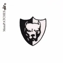 Утюг на патчи для куртка жилет Пользовательские собака Черный и белый цвета badge Вышивка Патчи