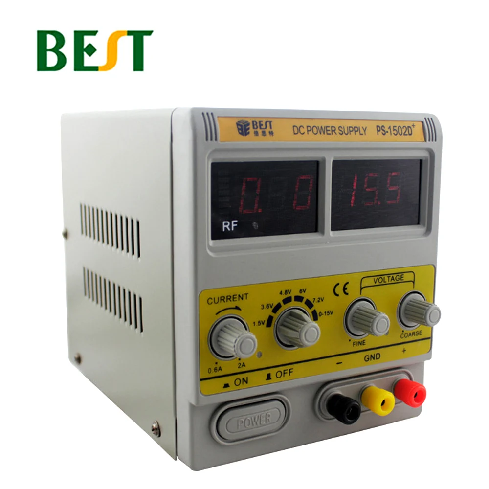 Лучший 1502D + DC 15 V/2A Регулируемый источник питания обслуживание источника цифровой