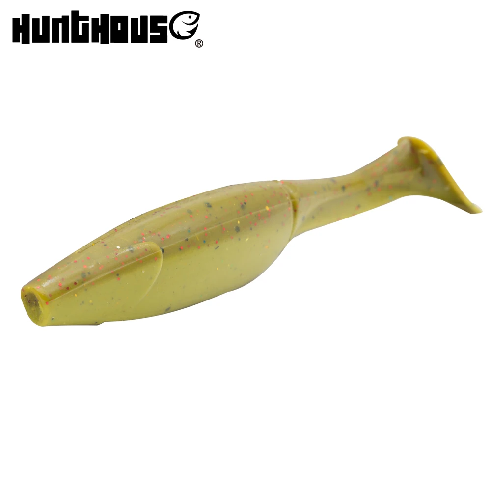 

Hunthouse fishing soft t-tail 10cm 4 piece in one bag cheap wormbait wobbler leurre with smell t-tail leurre pescar brown color