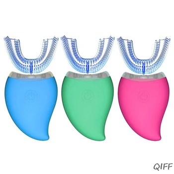 

Auto Disinfection U Shape Timer Ultra Sonic Silicon Waterproof Electric Toothbrush Wireless Rechargeable 3 Modes Tooth Whitening