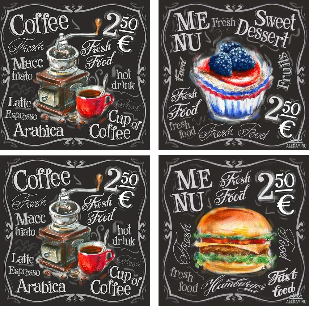 

Coffee and burger Diamond Painting Kit Colored SQUARE/ROUND Diamond Rhinestones Cross Stitch Kit Diamond Embroidery Mosaic XPZ