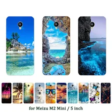 Para Meizu M2 Mini funda 5,0 pulgadas Scape impreso suave TPU funda trasera de silicona para Meizu M2 Mini teléfono los casos bolsa de lujo(China)