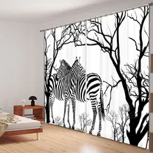 Черно-белый Рисунок зебры Роскошные затемненные 3D окна занавески для гостиной занавески в спальню вышитые шторы персональная наволочка