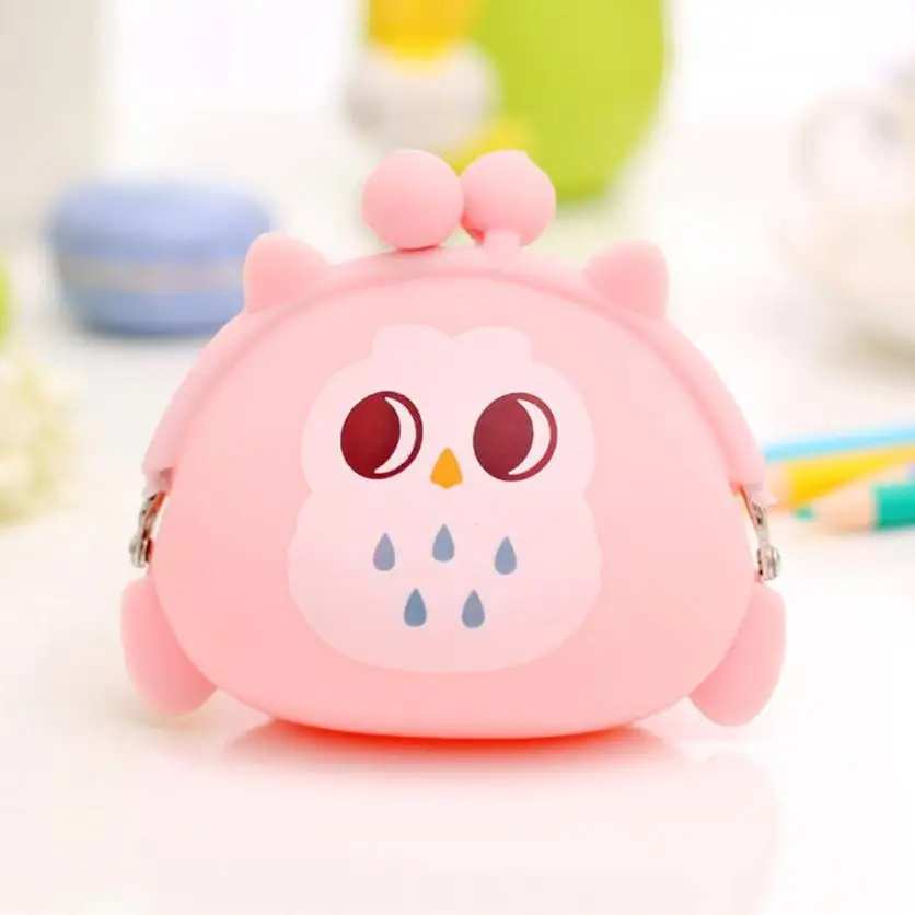 

Women Owl Silicone Jelly Wallet Change Bag Key Pouch Coin Purse