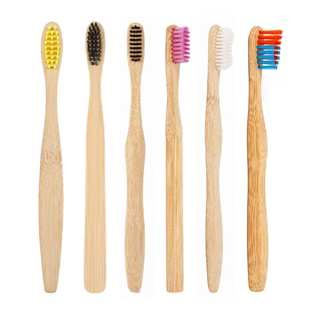 

Y&W&F 5 Colors 1pc Whitening Natural Bamboo Toothbrush Tongue With Bamboo Handle Mouth Clean Adult Toothbrush Wholesale Price